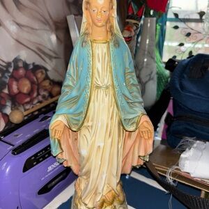 Blue and Cream Religious Figurine